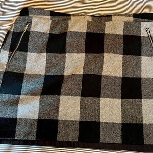 a.n.a Black and Gray Checkered Mini Skirt